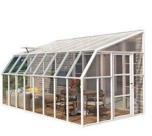 Rion Kunststoff Anlehngewächshaus Sun Room 410 | Weiß | 632x258x266 cm