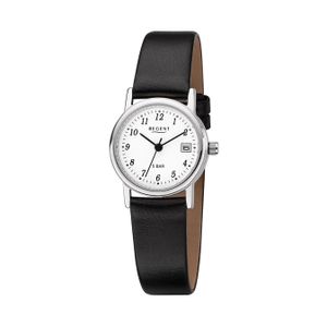 Regent Leder Damen Uhr F-827 Quarzuhr Armband schwarz D2URF827