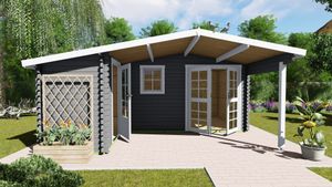 Finn Art  28 mm Gartenhaus aus Holz mit Satteldach Schweden 33, mit 28 mm Fußboden