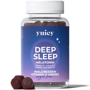 Melatonin Gummibärchen - Zum Einschlafen - Zuckerfrei & Vegan 1mg Melatonin - yuicy® Deep Sleep