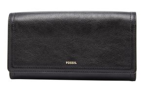 FOSSIL Leder Geldbörse Logan Flap Clutch Black schwarz