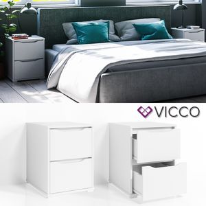 Vicco noční stolek Ruben bílý 40,2 x 53,6 x 48 cm výrobek ze dřeva