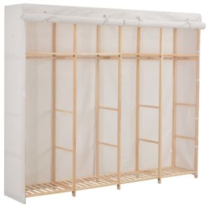 vidaXL Kleiderschrank Weiß 200 x 40 x 170 cm Stoff - Schrank - Schränke - Kleiderschrank - Kleiderschränke