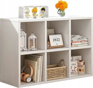 Regał Modułowy Komoda Biała Na Książki Z 6 Półkami Loft Styl Skandynawski