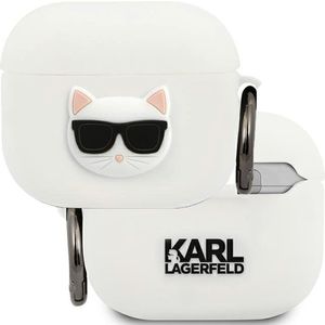Karl Lagerfeld KLACA3SILCHWH pouzdro na AirPods 3. Generace white Silicone Choupette