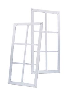 Deko Fensterrahmen shabby weiß - 2er Set - Holz Wand Rahmen zum Dekorieren
