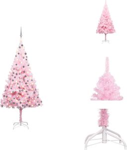 vidaXL Künstlicher Weihnachtsbaum mit Beleuchtung & Kugeln Rosa 210cm -  Weihnachtsbäume