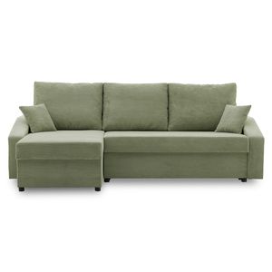 Ecksofa DORMA L-förmig - mit schlaffunktion - Farben zur Auswahl - komfortables Eckcouch - universelle Seite - Stoff POSO 047 Olivgrün