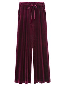 Frauen Weites Bein Hosen Hohe Taille Palazzo Pant Plain Urlaub Solide Farbe Böden, Größe 3xl