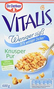 Dr. Oetker Vitalis Knuspermüsli weniger süß und weniger Zucker 600g 5er Pack