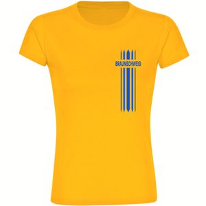 multifanshop Damen T-Shirt - Braunschweig - Streifen, gelb, Größe XXL