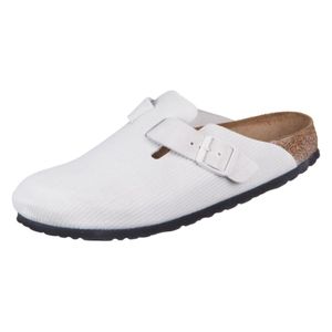 Birkenstock Boston geprägtes Veloursleder Damen Clogs, Größe:38 EU