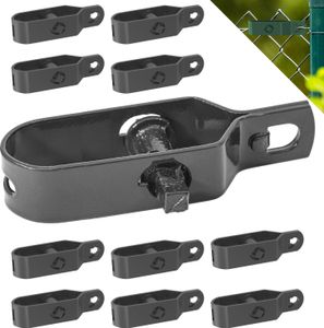 Fepro® Drahtspanner verzinkt, anthrazit kunststoffbeschichtet, 100mm - 10 Stück, ideal für Maschendrahtzaun Spanndraht, Zaunspanner, Drahtzaun Spanner für Garten Spanndraht Wildzaun Forstzaun