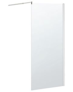 BELIANI Duschwand Silber aus beständigem Temperglas verchromte Aluminiumprofile Duschabtrennung ohne Türen Walk-in-Dusche 80 x 190 Elegant Modern