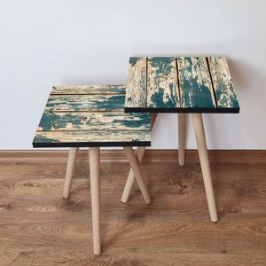 Skye Decor, 2Shp5 - Green, Satztisch (2 Stück), Grün, 100 % MDF, 35 x 35 x 47 cm