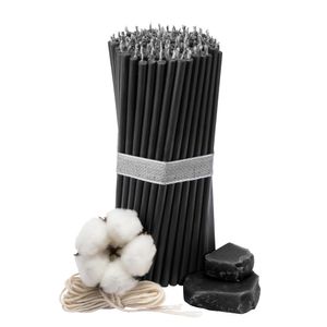 100 X 16 cm Schwarze Bienenwachs Kerzen ✔ Durchgefärbt ✔ Ritualkerzen ✔ Черные свечи