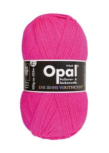 Opal Sockenwolle 100g Uni Neon- Pink 4-fach