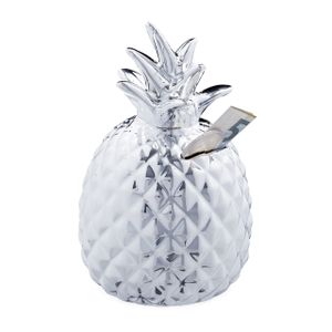 relaxdays Spardose Ananas in Silber