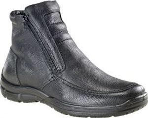 Jomos Herren Leder Lammfell Stiefel schwarz, Extra Weite, 11 cm Schaft, Lammfellfutter