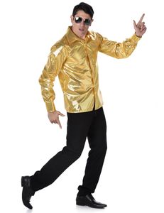 Disco-Herrenhemd 70er-Jahre-Männerhemd gold