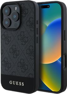Pouzdro Guess 4G Stripe Logo iPhone 16 Pro Max Grey