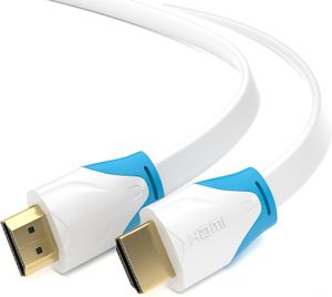 3m HDMI 2.0 Kabel Flach Weiß von JAMEGA | High-Speed 4K U-HD 2160p HDR 3D ARC