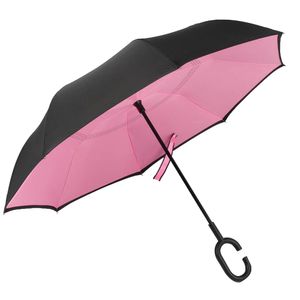 Lady Doppelschicht Anti-UV-UV-winddichtem C-förmiger Griff umgekehrt aufrechter Regenschirm-2#