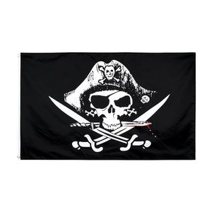 Rote Kapuze Piratenflagge Knochenschädel Banner Halloween, Piratenhut Doppelmesser
