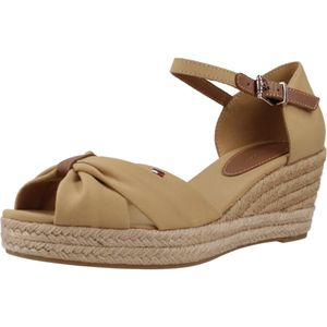 TOMMY HILFIGER BASIC OPEN TOE MID WEDGE HellBraun