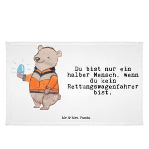Mr. & Mrs. Panda Gäste Handtuch Rettungswagenfahrer Herz - Weiß - Geschenk, Dankeschön, Reisehandtuch, Abschied, Gästetuch, Kinder Handtuch, Kollege, Sport Handtuch