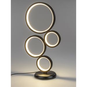 Moderne Kreis LED Stehlampe warmweiß schwarz Lampe 50 cm 1 Meter Kabel und Schalter Stimmungsbeleuchtung