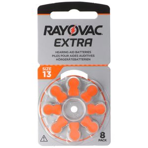 Rayovac Extra Advanced 8er Pack PR48 / 13A - Zink-Luft Hörgeräte-Knopfzelle, 1,45 V