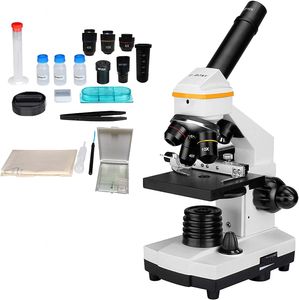 Monokulárne mikroskopy Svbony SV601, pripojenie študentského mikroskopu, 40X-1600X s dvojitým osvetlením a dvojitým napájaním Mechanický monokulárny mikroskop pre študentov na vyučovanie biológie