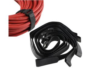 Kabelbinder Klettband 50cm extra lang 2cm breit mit Öse Sicheres Verstauen von Kabel Leitungen I 5er Pack Schwarz