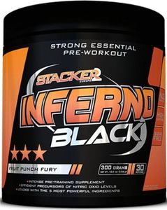 Stacker Inferno Black 300 g citron-limetka / Předtréninkové stimulanty / Silný kofeinový předtréninkový stimulant s vysokým obsahem citrulinu a beta alaninu