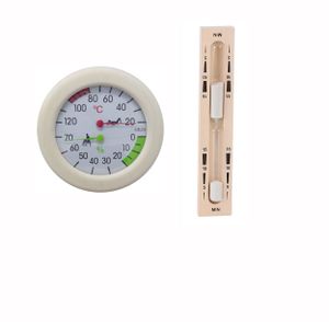 Sauna Thermometer/Hygrometer Saunasanduhr Weiß 2-Teilig Zubehörset Hochwertig