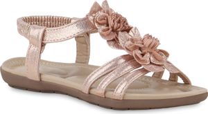 VAN HILL Damen Riemchensandalen Sandalen Bequeme Blumen Schuhe 841651, Farbe: Rose Gold, Größe: 38 VAN HILL Damen Riemchensandalen Sandalen Bequeme Blumen Schuhe 841651, Farbe: Rose Gold, Größe: 38