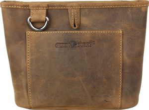 Greenburry Hunde Leckerlibeutel Leckerlitasche Futtertasche Futterbeutel Leder Belohnungstasche für Hund und Pferd Vintage antikbraun mit Gürtelschlaufe und Befestigungsclip DB3