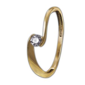 GoldDream Welle Ring weißer Zirkonia für Damen in der Größe 58 333er Gelbgold D2GDR530Y58