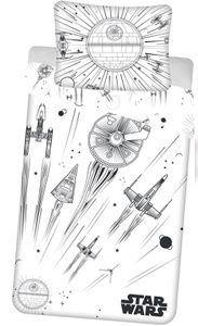 JERRY FABRICS Leinen inklusive Star Wars Todesstern leuchtend Baumwolle, 140/200, 70/90 cm