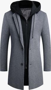 Mittellanger, legerer Wollmantel für Herren, XXL, Grey