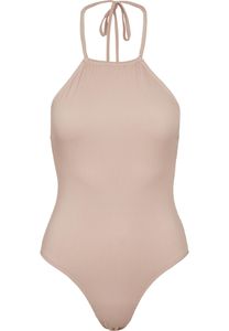Urban Classics TB3463  Ladies Rib Neckholder Swimsuit, Größe:S, Farbe:Rose