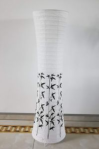 Reispapierlampe "Peking" weiß mit floralem Muster