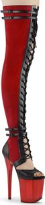 FLAMINGO-3027 Damen Boots von Pleaser, Rot Schwarz , EU 41, US 11