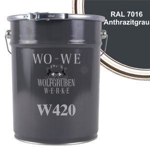 Holzfarbe Holzlack Holzanstrich Holzbeschichtung W420 - Anthrazitgrau RAL 7016 - 10L