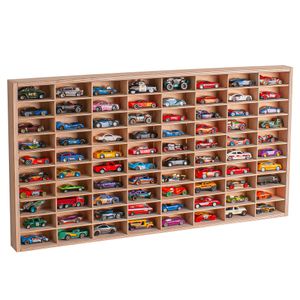 Sammlerkasten Sammlervitrine 80 Fächer Setzkasten Holz - Ideal für Hot Wheels