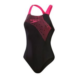 Speedo Medley Logo Badeanzug Damen, Farbe:Schwarz, Größe:44