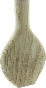 Deko-Vase "Wood", flach, Paulownia-Holz, Form und Farbe können variieren, da Naturprodukt Maße: 19 x 5 x 34 cm, Innen-Ø Vasenöffnung 3 x 10 cm