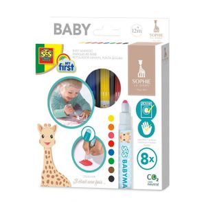 SES Creative - Kinder meine erste Sophie La Giraffe Baby Marker Set 8 Farben (mehrfarbig)