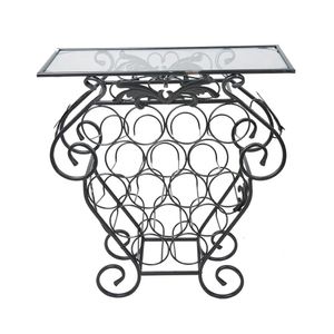 HowHomely Weinregal Garth Antik-Stil - 16 Flaschen, aus Metall
